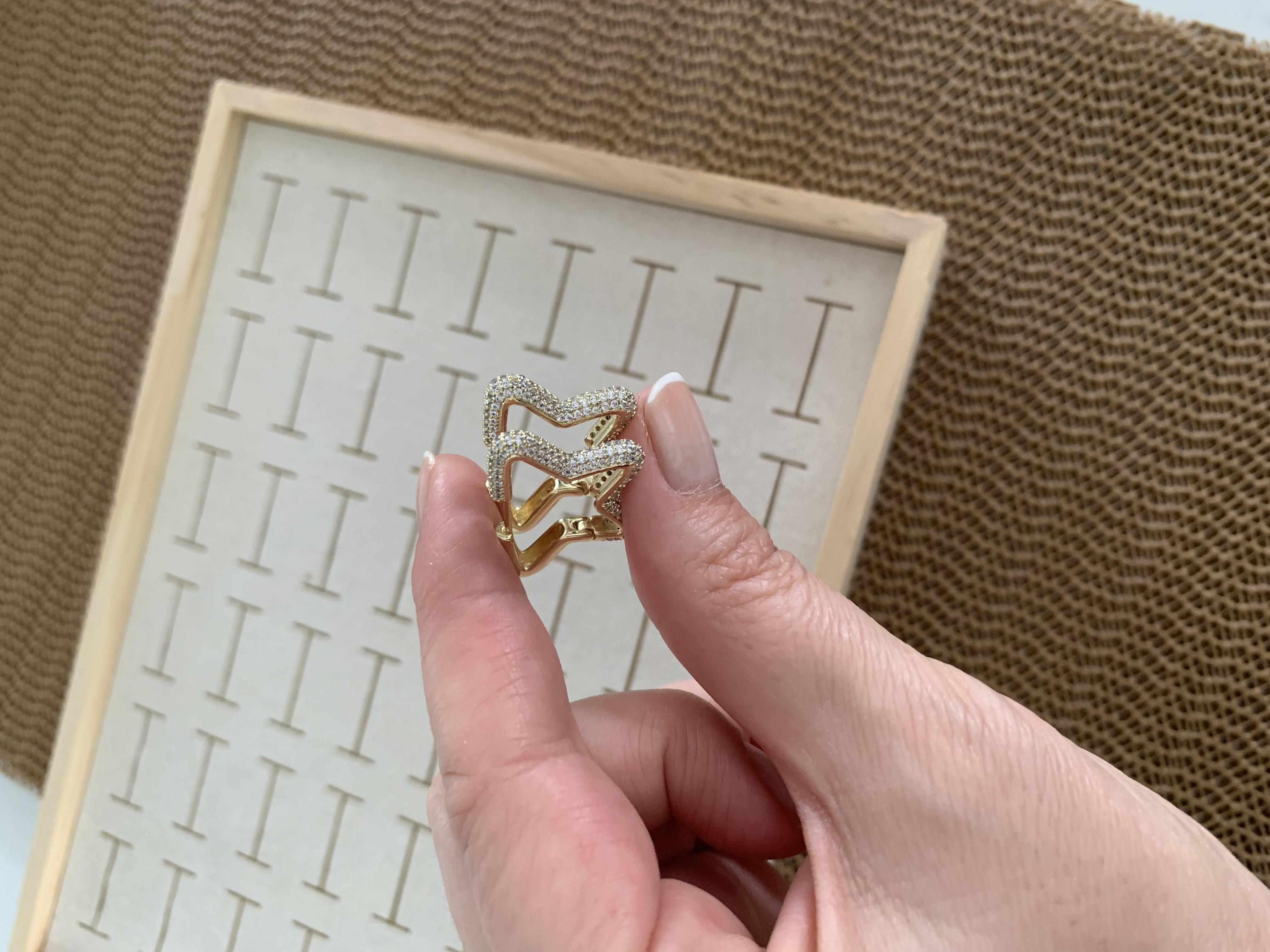 Vip Gold Komple Zirkon Taşlı Yıldız Tasarım Küpe