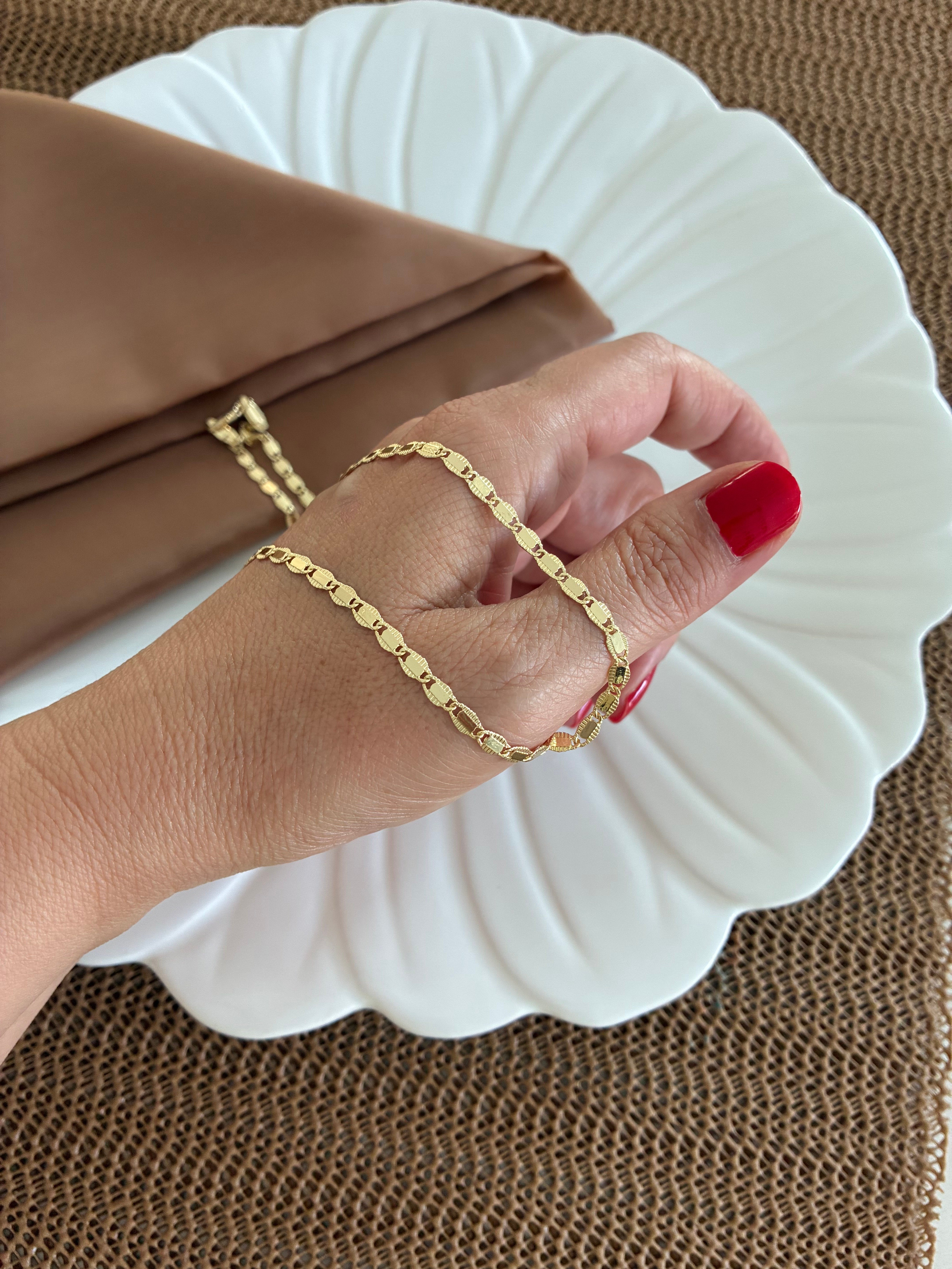 Vip Gold Pırıltılı Ezme Düğüm Zincirli Kolye