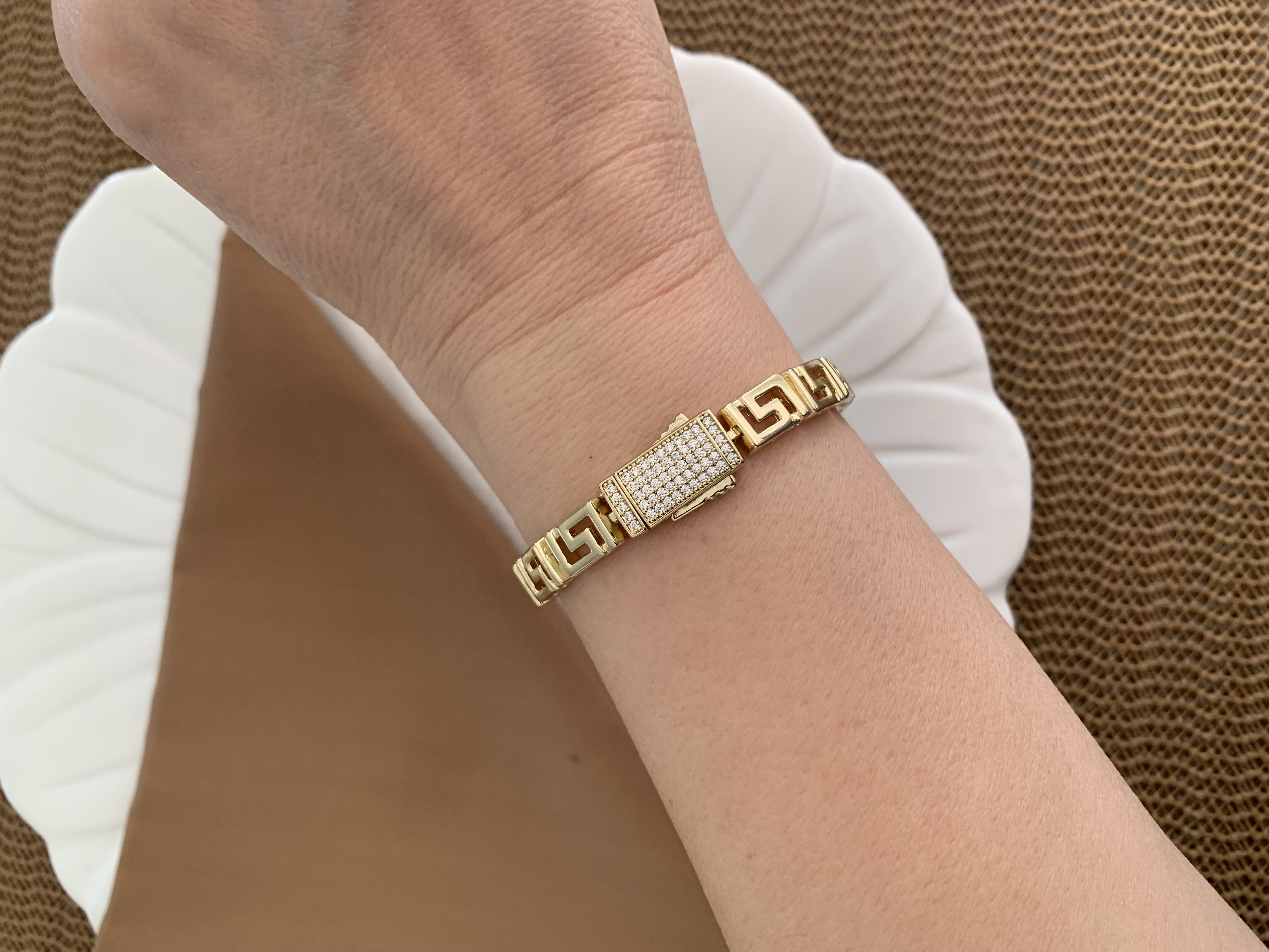 Vip Gold S Sıralı Zirkon Taşlı Tasarım Gurmet Bileklik