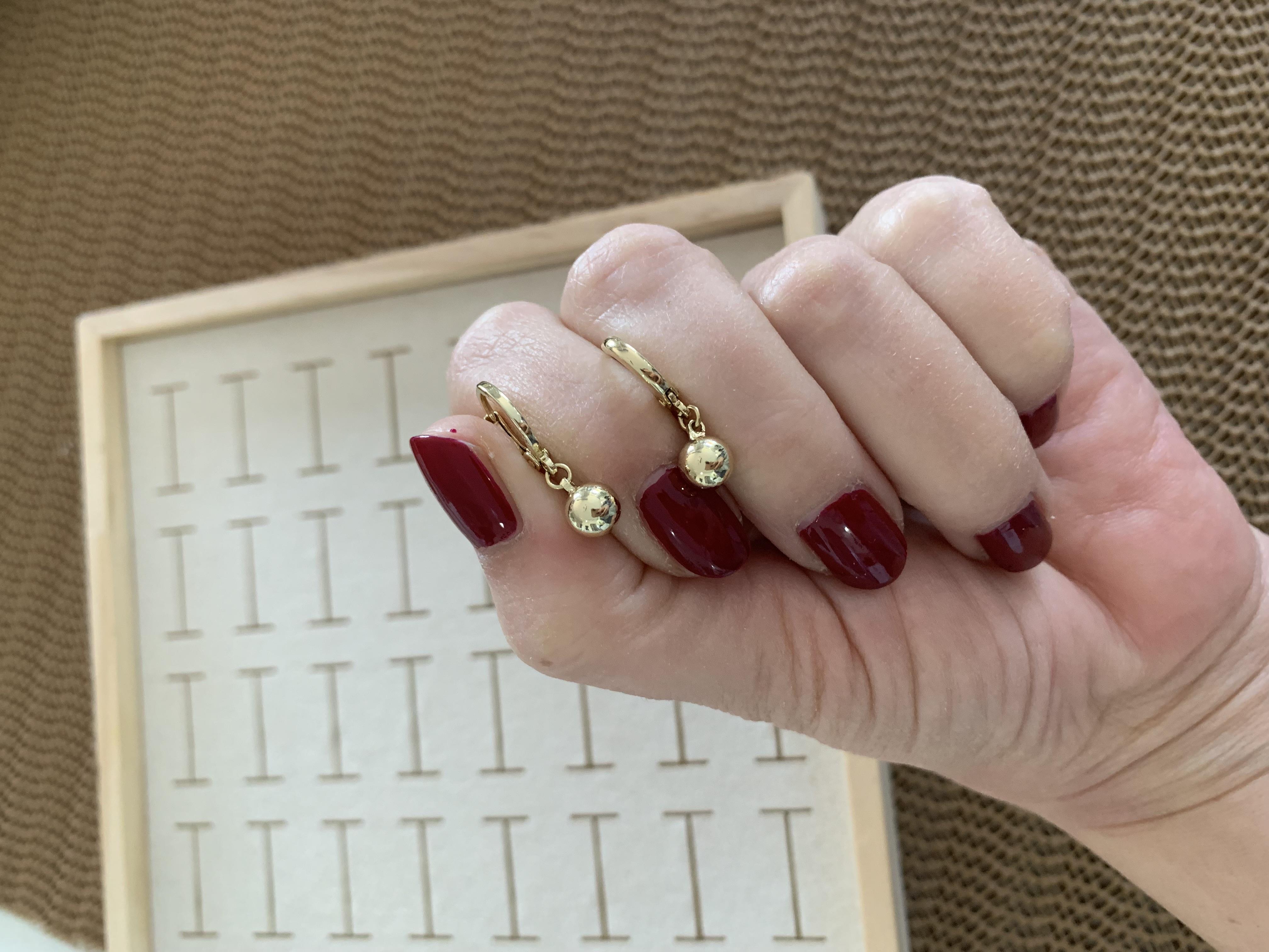 Vip Gold Topçuk Sallantılı Mini Halka Küpe