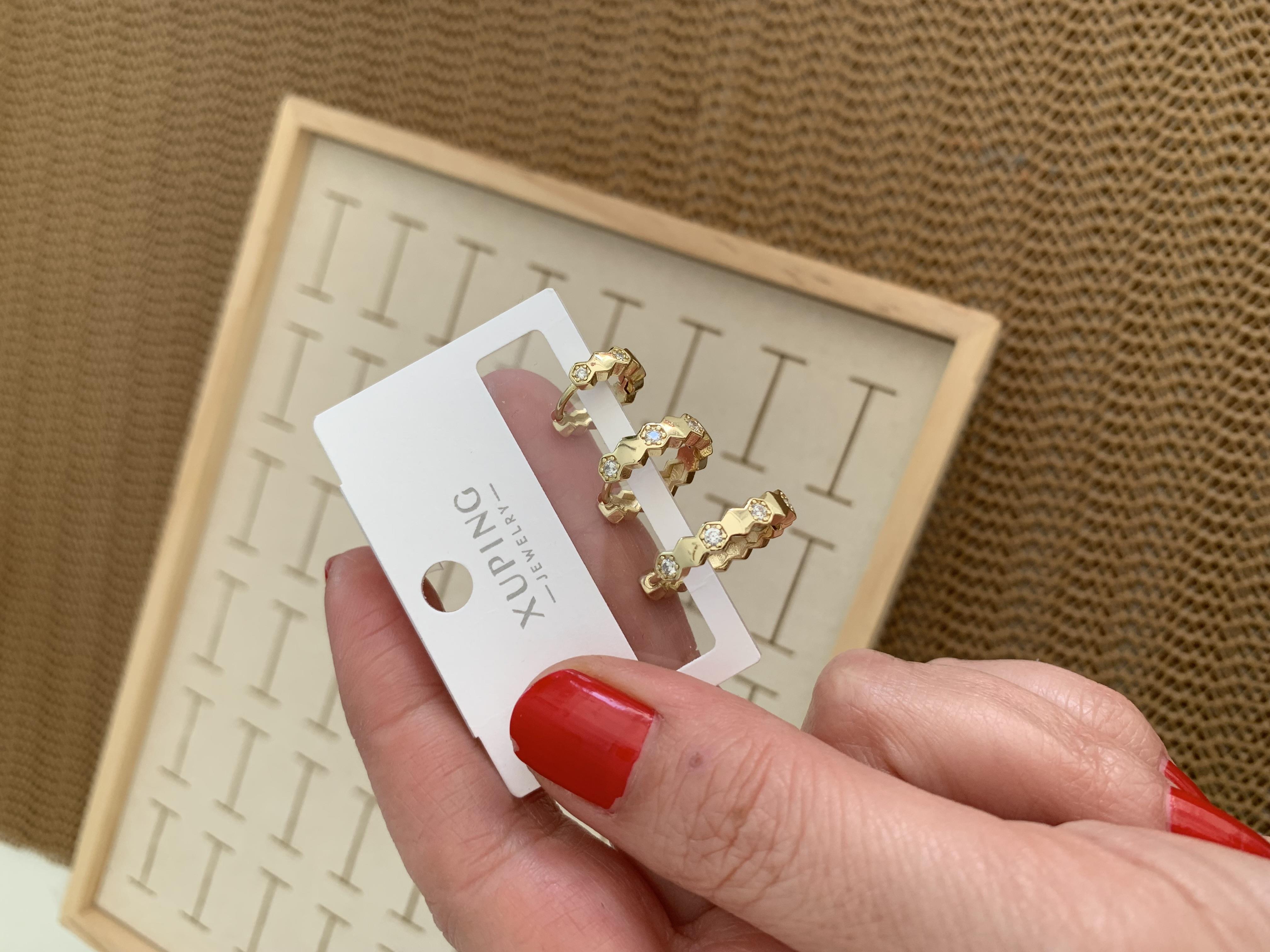 Vip Gold Zirkon Taşlı Plaka Üçlü Set Halka Küpe
