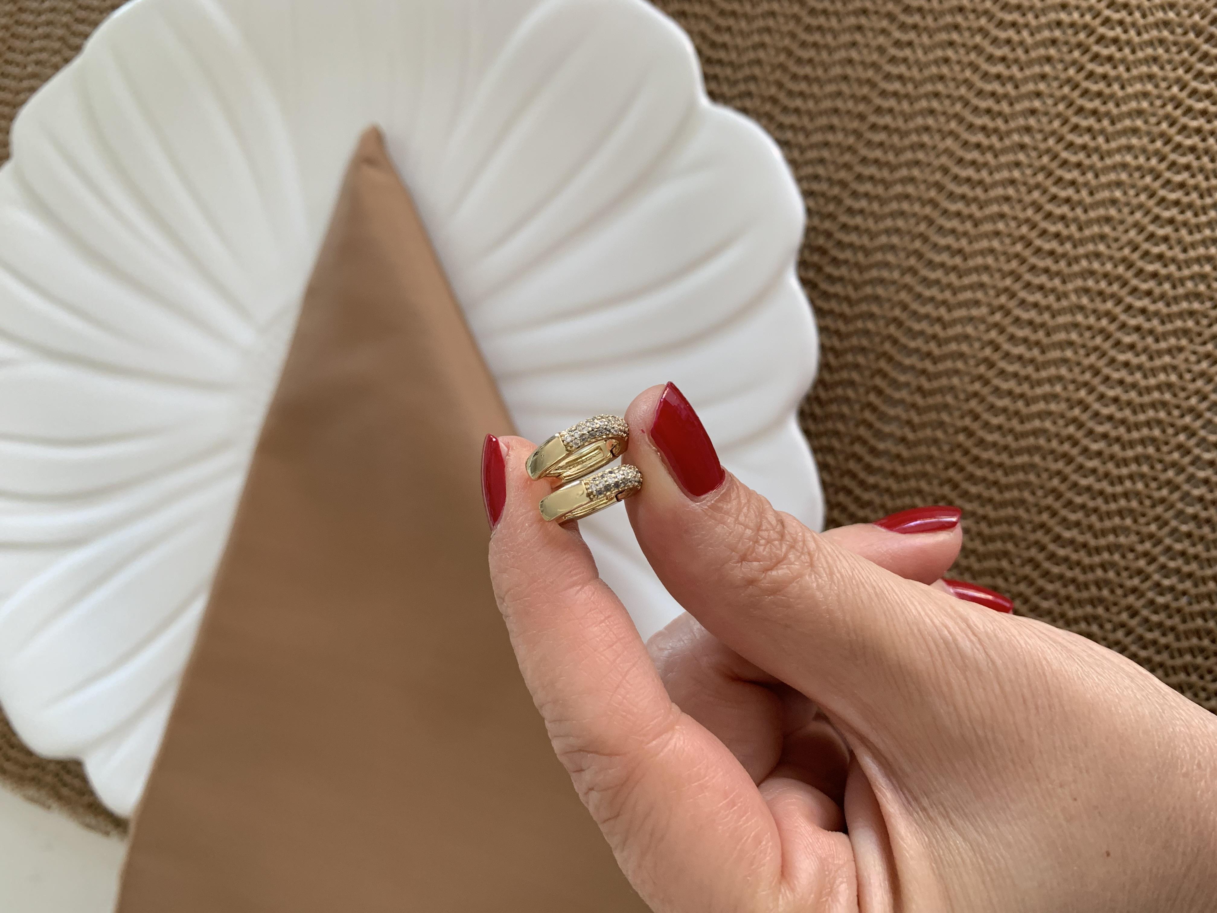 Vip Gold Zirkon Taşlı U Küpe