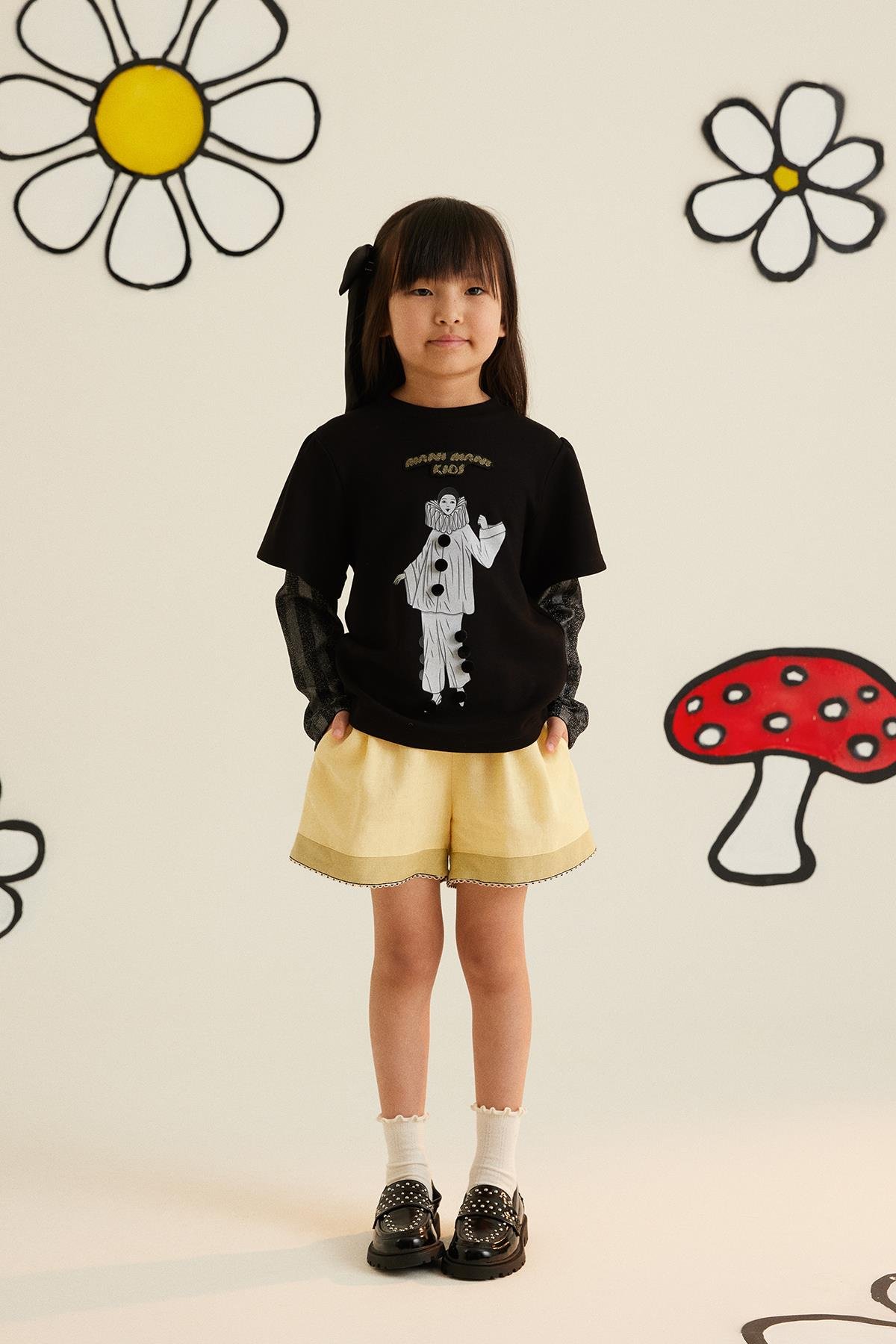 Belden Lastikli Pileli Sarı Şort