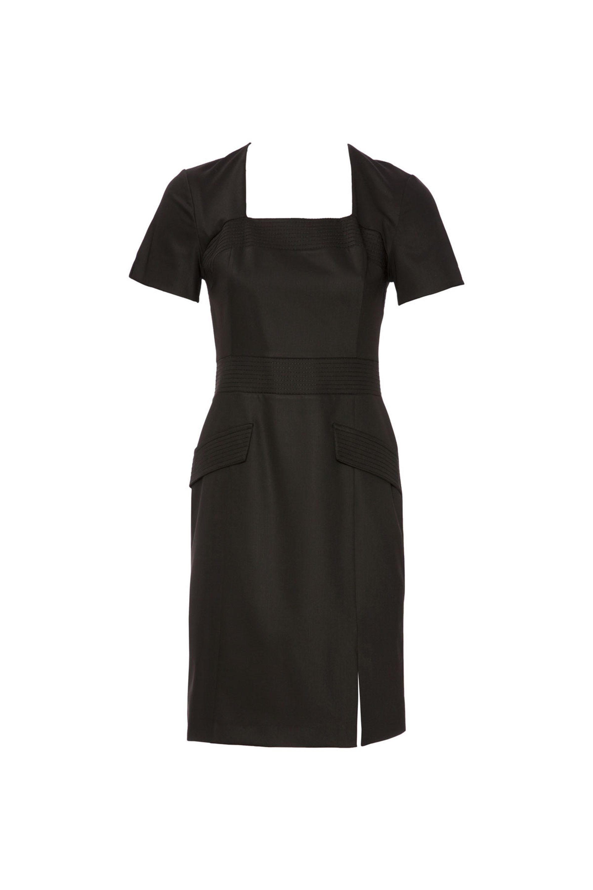 Çep Detaylı Siyah Elbise