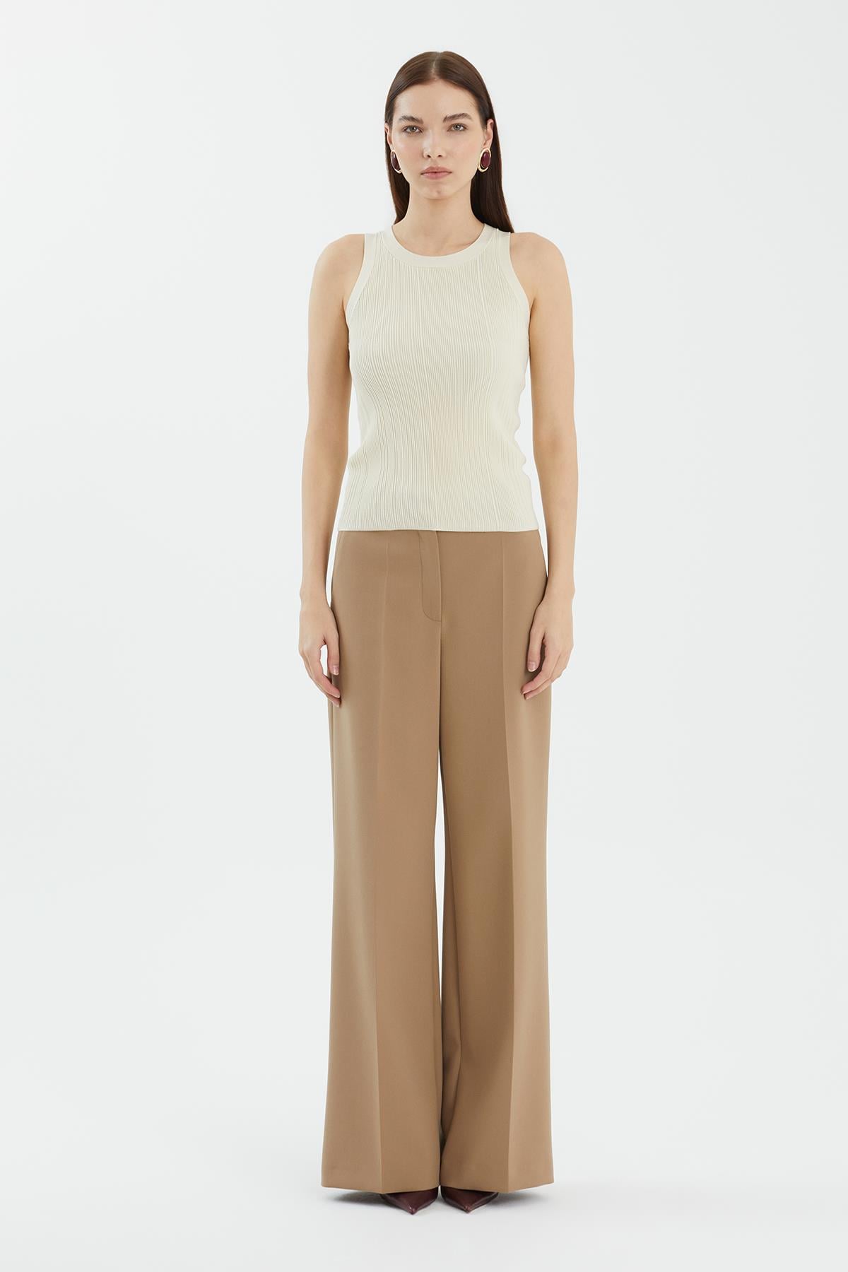 İpek Karışımlı Ekru Triko