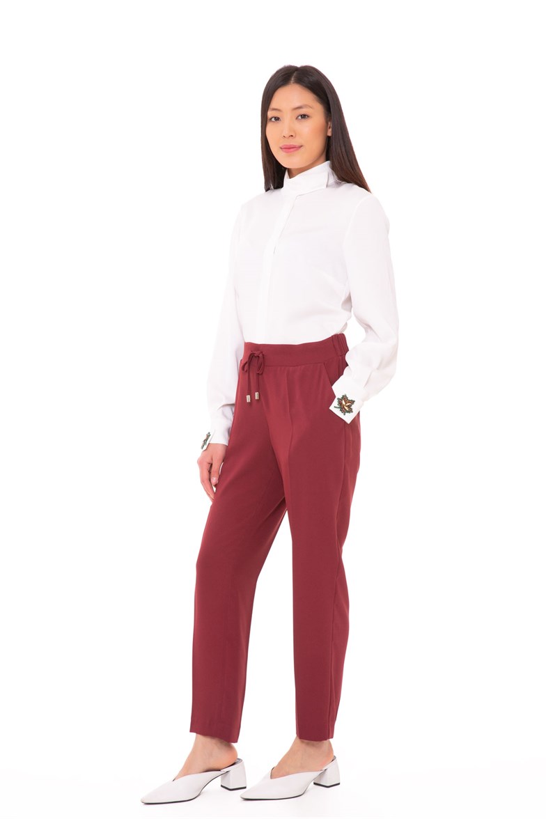 Womens red High Waisted Trousers  Sumissura
