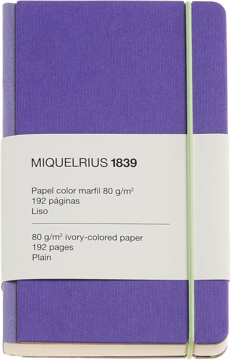 Miquelrius Notebook 1839 - Retro Sert Kapak Çizgisiz Defter Mor