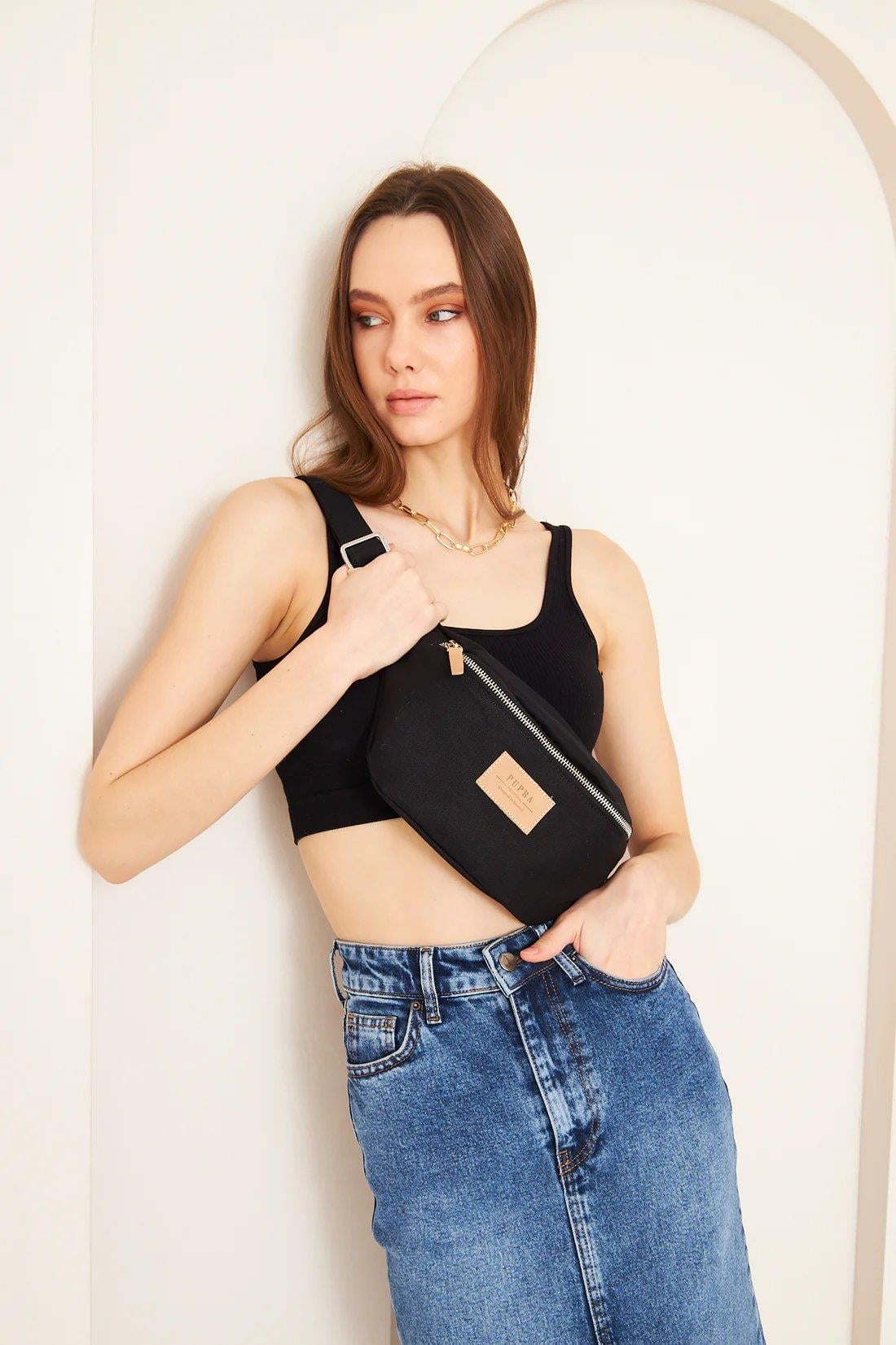 Pupba Bel Çantası Mojo Siyah / Nikel