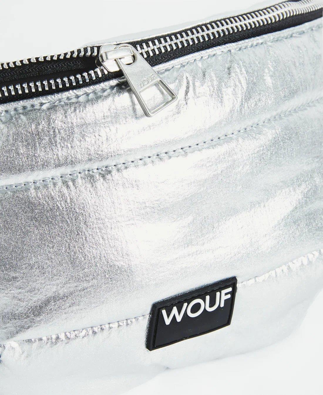 Wouf Bel Çantası Waist Bag Quilted Silver Glossy