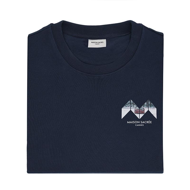 Maison Sacrée Sweatshirt Sur La Neige Lacivert Baskılı
