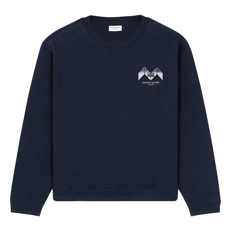 Maison Sacrée Sweatshirt Sur La Neige Lacivert Baskılı