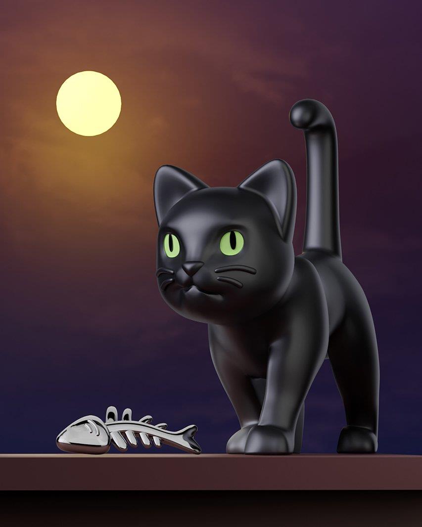 Metalmorphose Anahtarlık Siyah Kedi