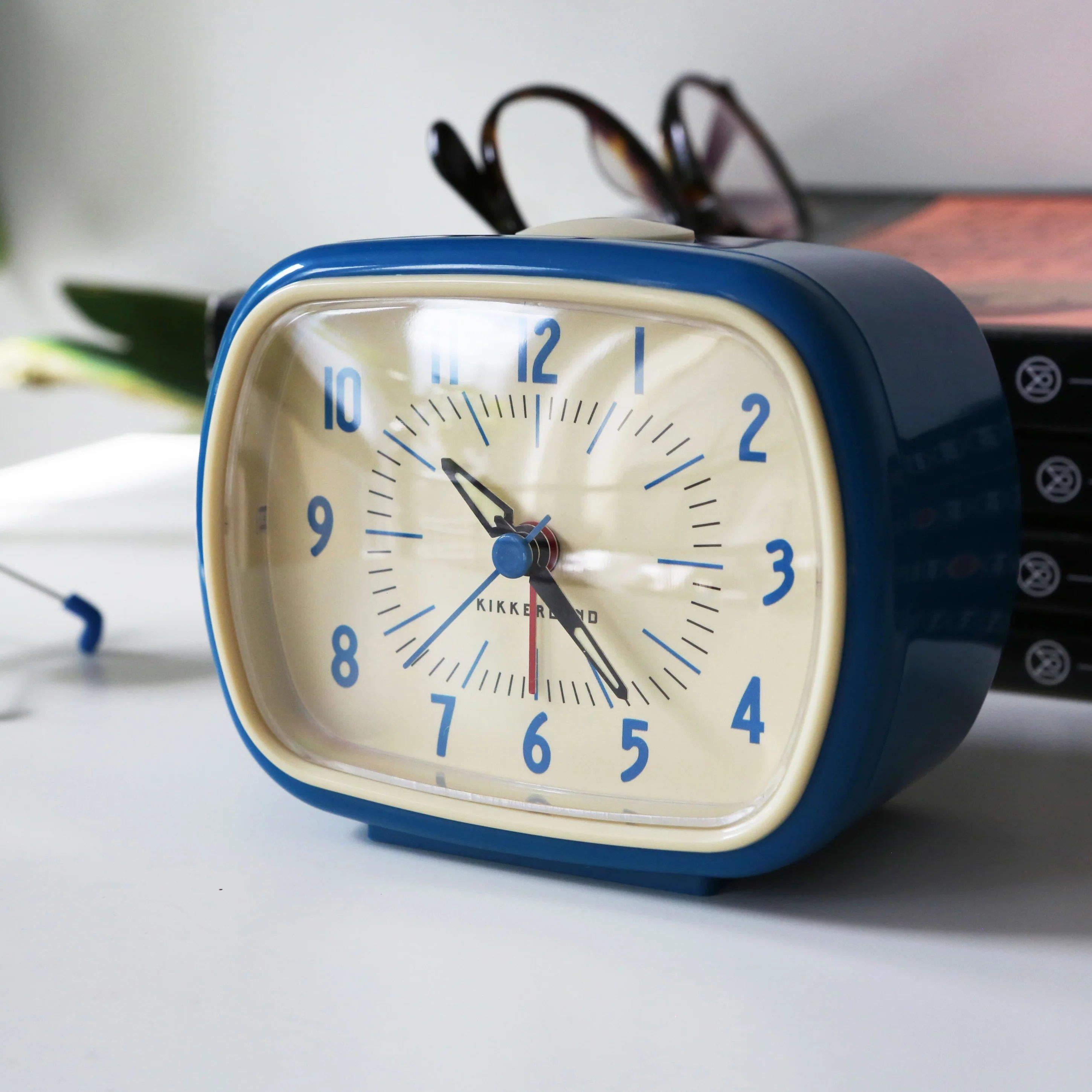 Kikkerland Blue Retro Alarm Clock-Retro Çalar Saat Mavi