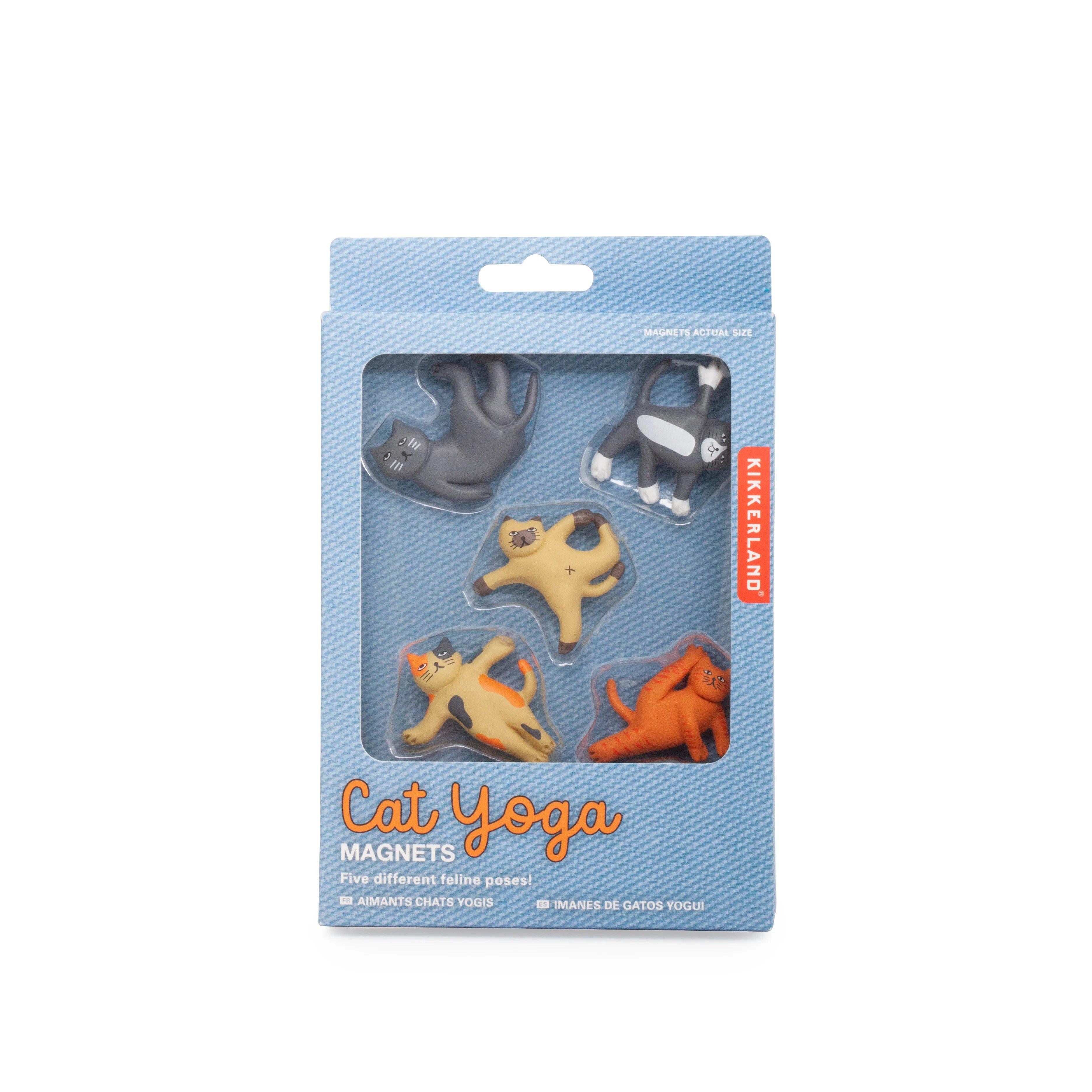 Kikkerland Cat Yoga Magnets-Buzdolabı Magneti Kediler
