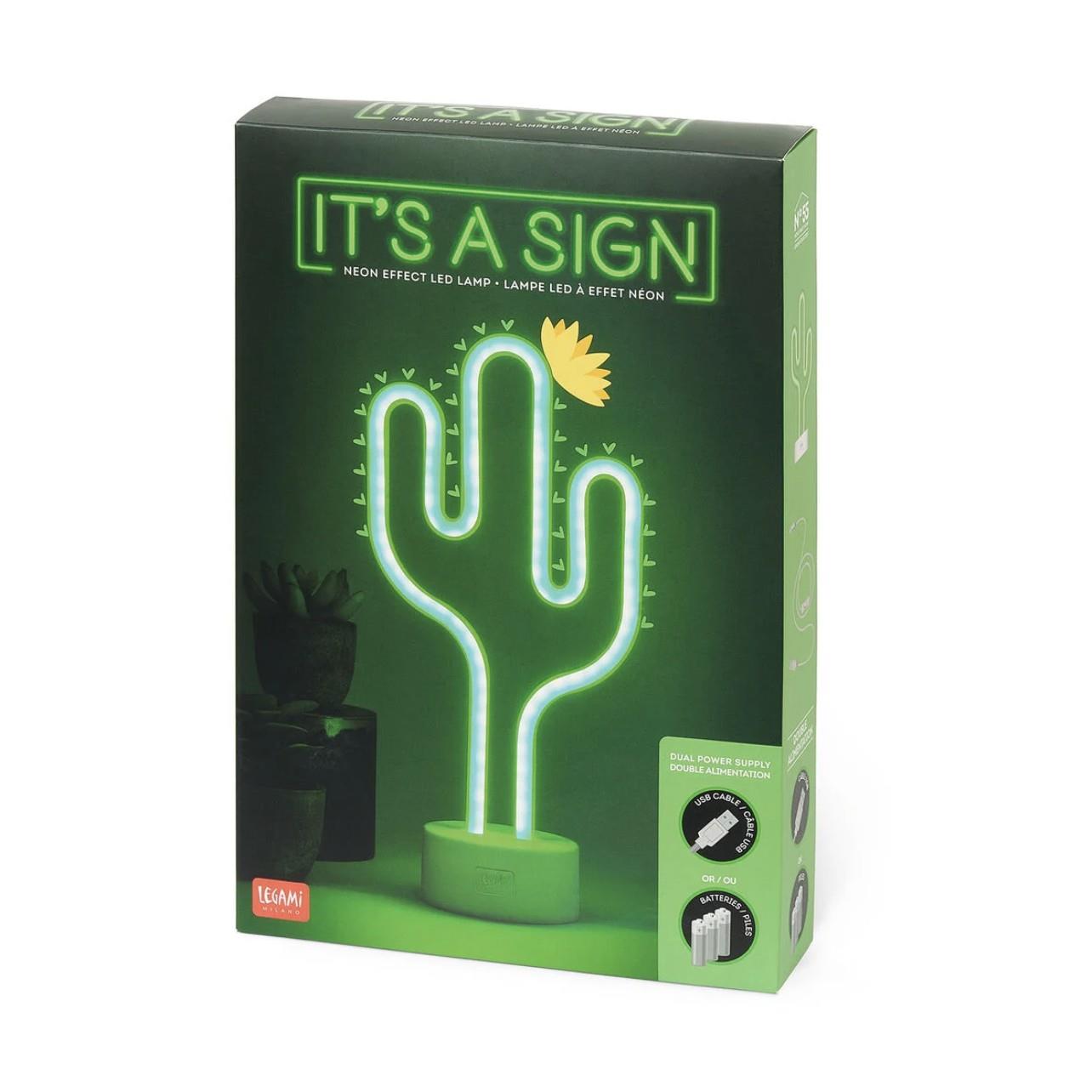 Legami Dekoratif Neon Led Lamba Kaktüs