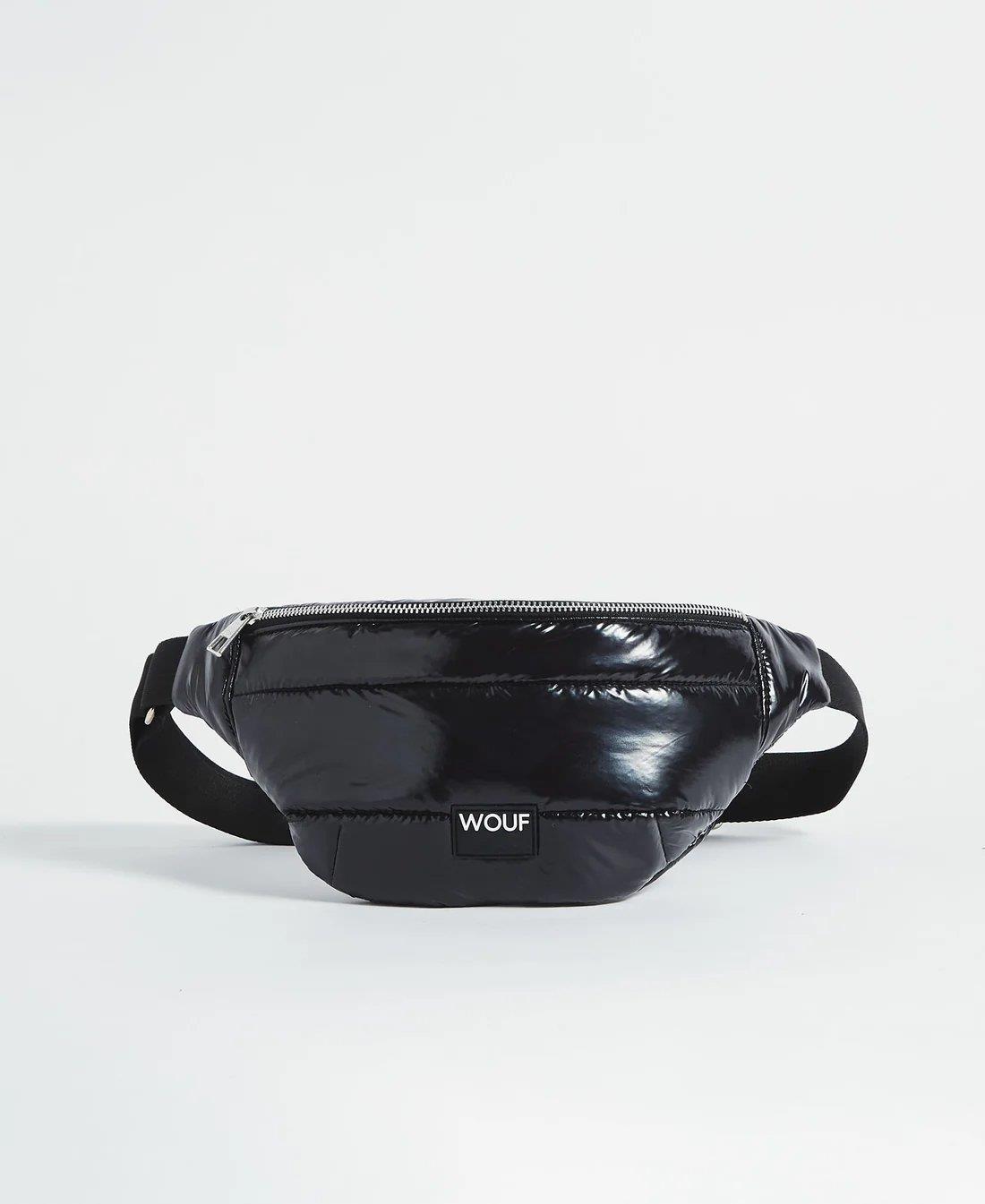 Wouf Bel Çantası Waist Bag Quilted Black Glossy