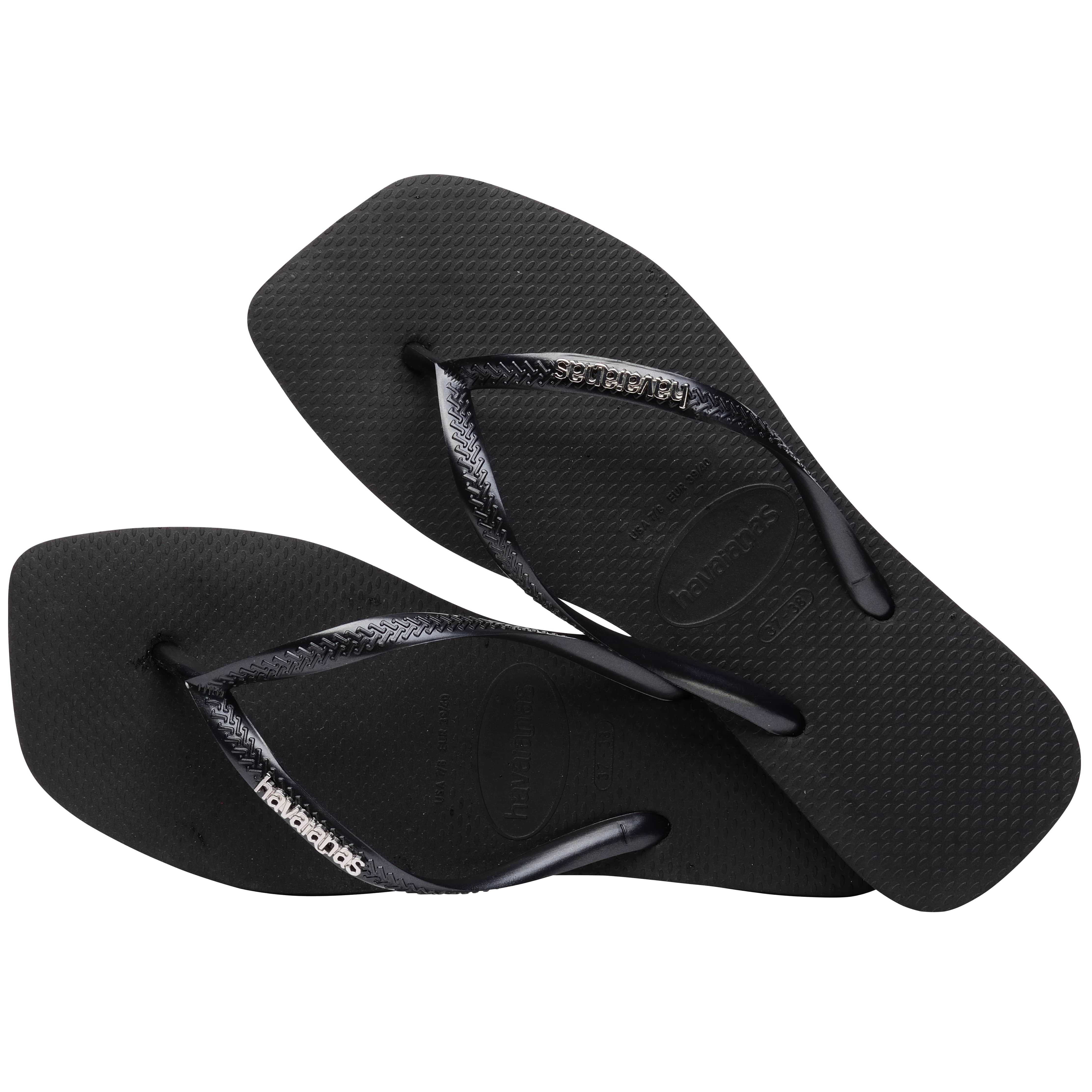 Havaianas Parmakarası Terlik Square Logo Metallic Black/Silver
