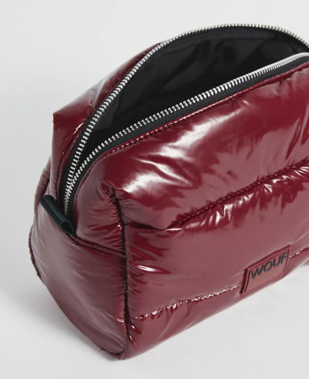 Wouf Makyaj Çantası Toiletry Bag Quilted Burgundy Glossy