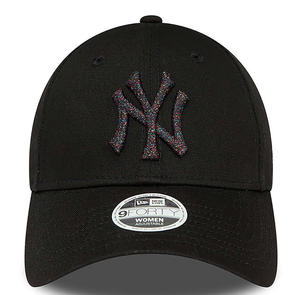 New Era Kadın Şapka New York Yankees Metallic Logo Black