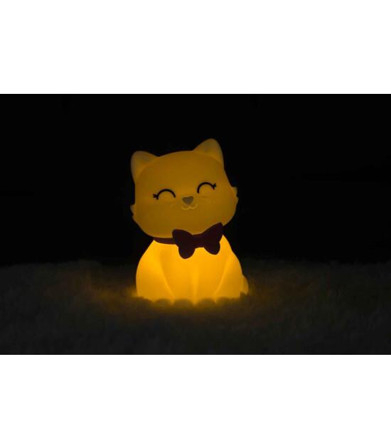 Dhink Silikon Gece Lambası Kedi Tosh Beyaz