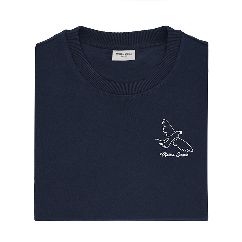 Maison Sacrée Sweatshirt Paloma Lacivert Baskılı