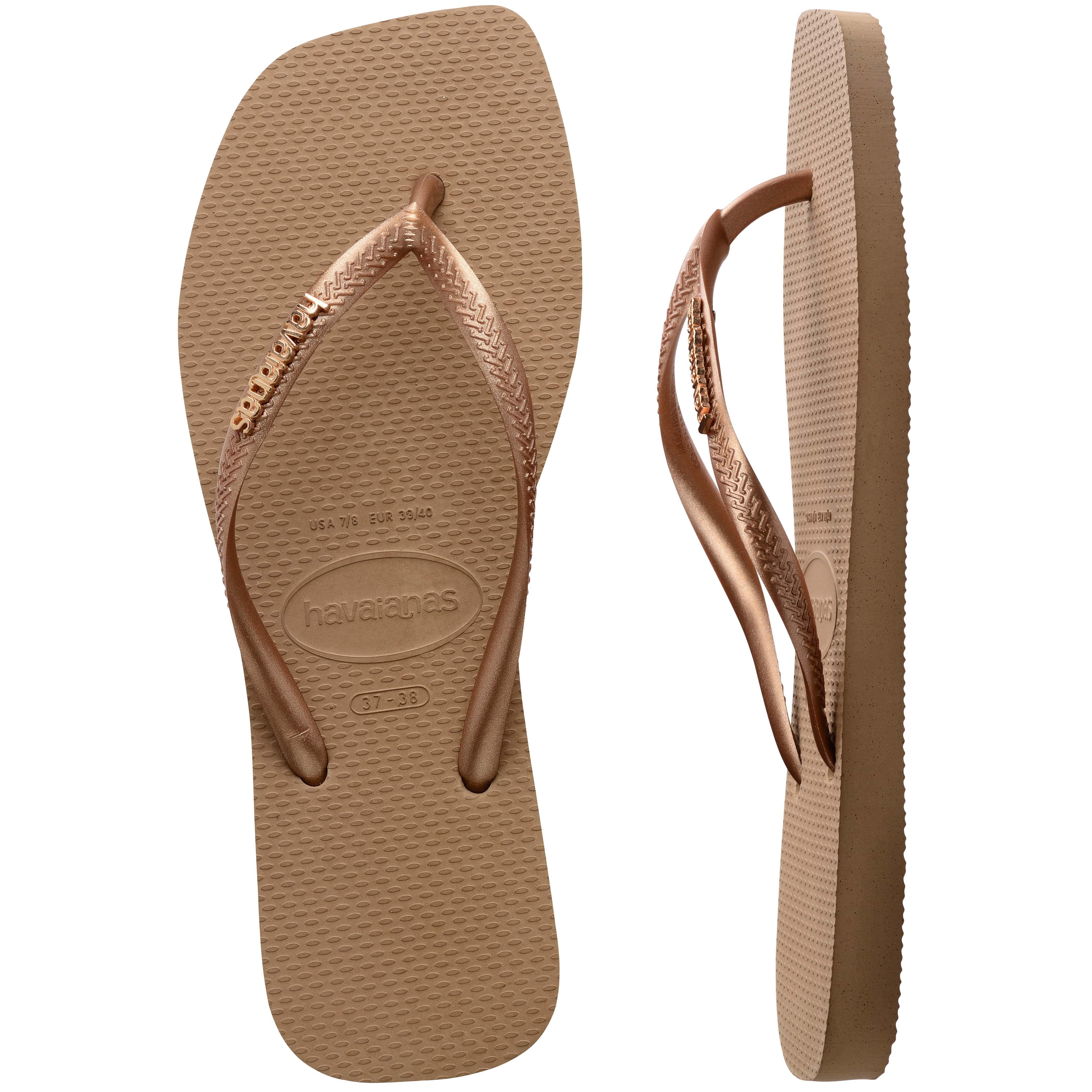 Havaianas Parmakarası Terlik Square Logo Metallic Rose/Gold