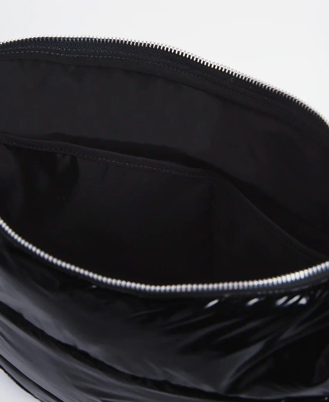 Wouf Omuz Çantası Large Crossbody Bag Quilted Line Black Glossy