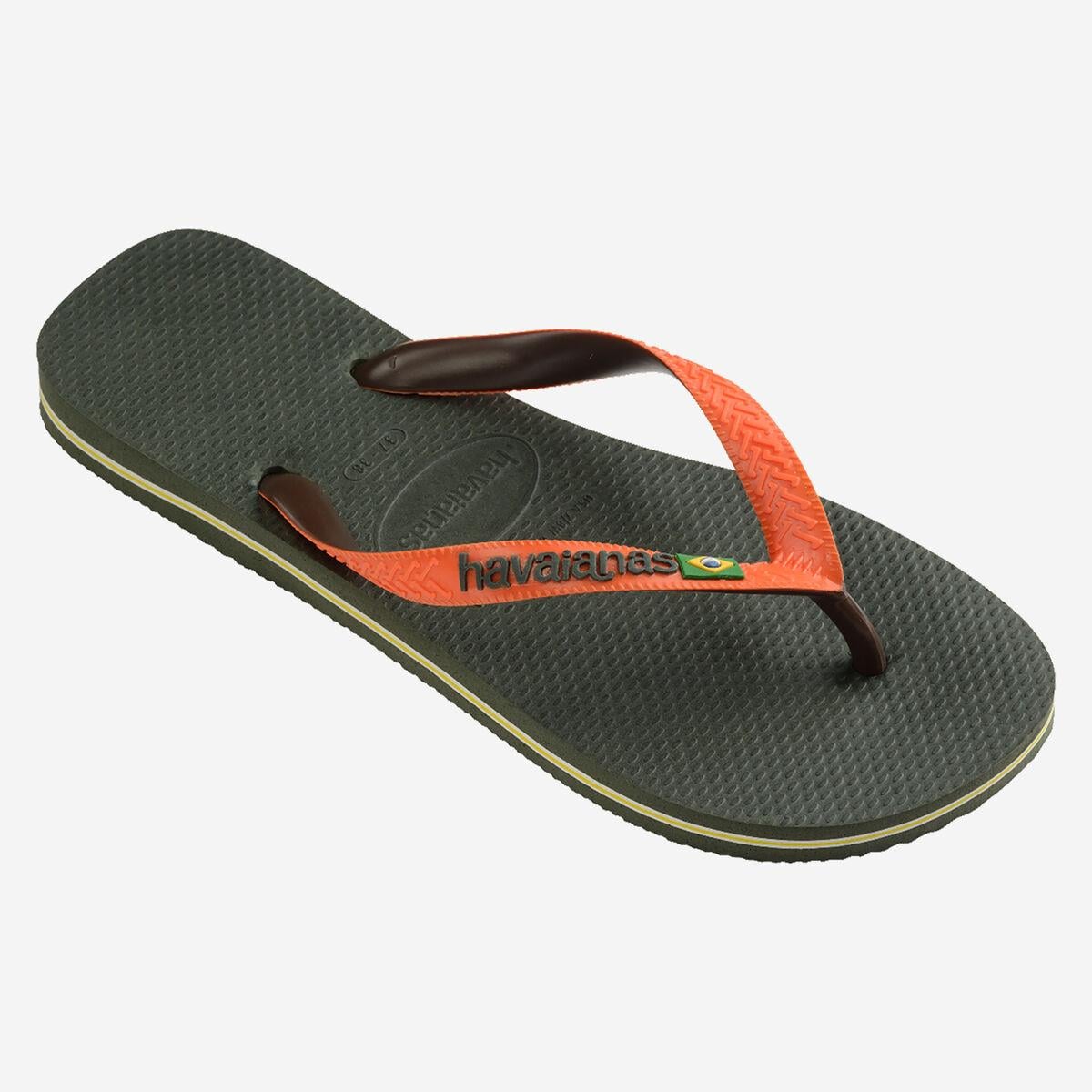 Havaianas Parmakarası Terlik Brasil Mix Olive Green/Sunset Orange
