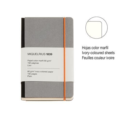 Miquelrius Notebook 1839 - Retro Gri Sert Kapak Çizgisiz Defter