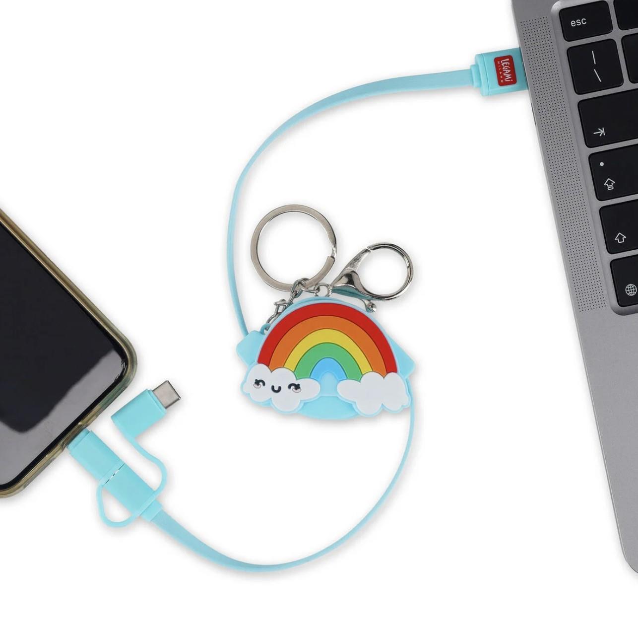 Legami Charge N Roll 3 in 1 Şarj Kablosu Rainbow