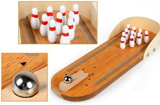 Ahşap Masaüstü Bowling Oyunu