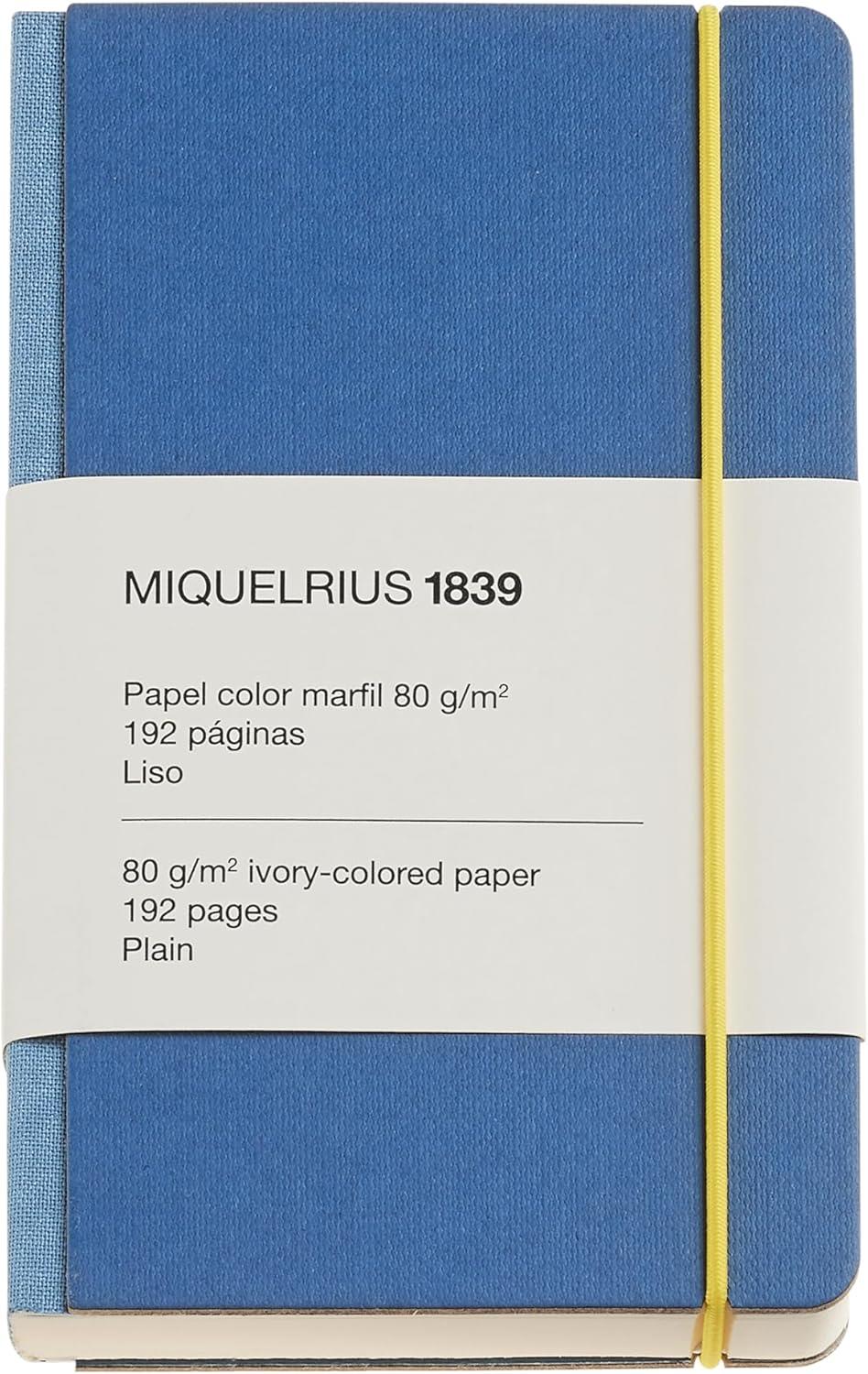 Miquelrius Notebook 1839 - Retro Sert Kapak Çizgisiz Defter Mavi 
