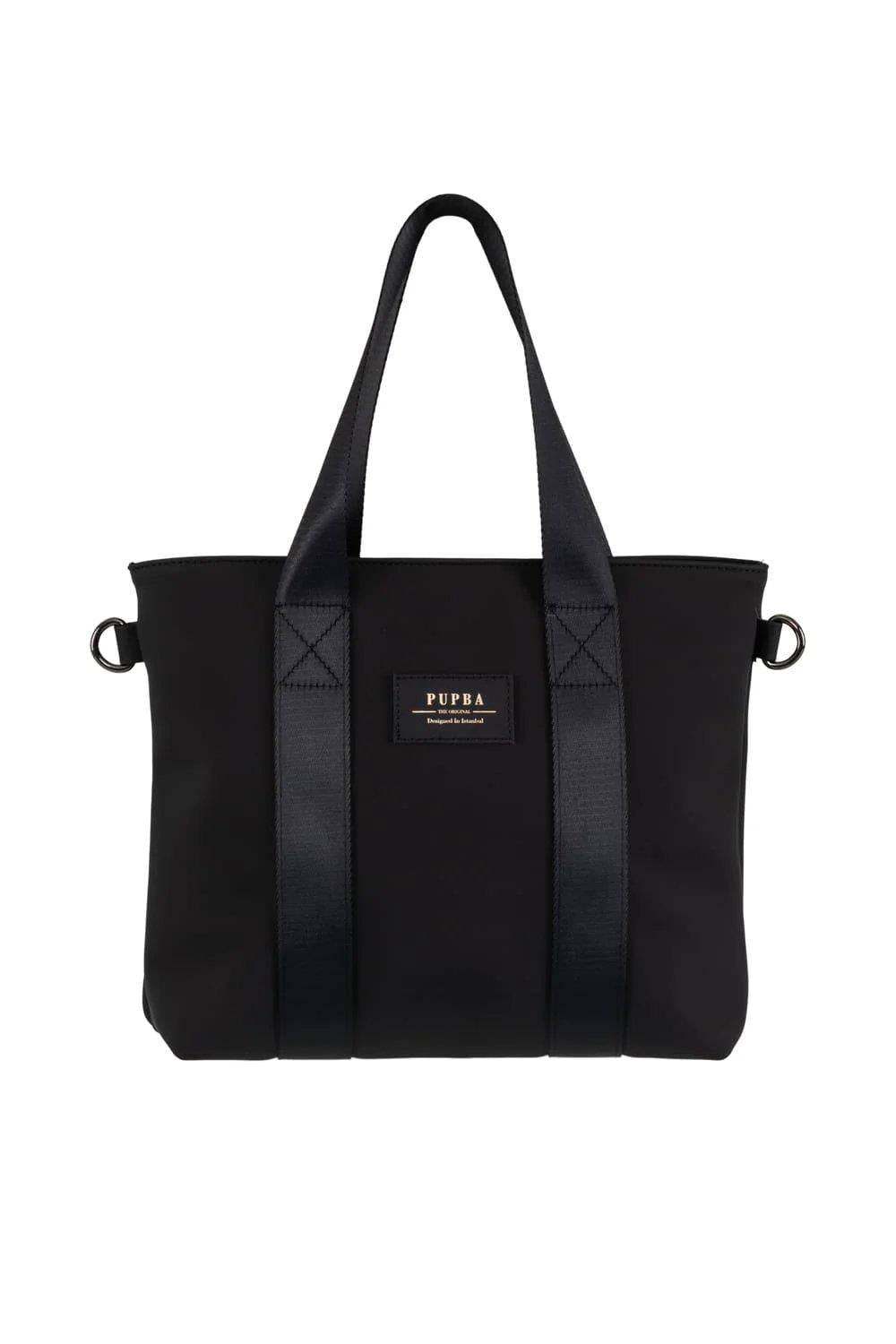 Pupba Omuz Çantası Yaga X Tote Bag Deri Siyah