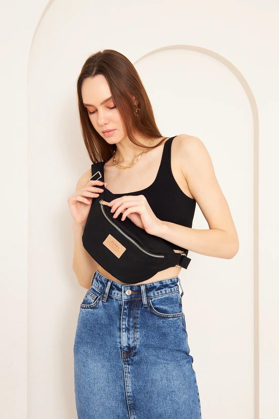 Pupba Bel Çantası Mojo Siyah / Nikel