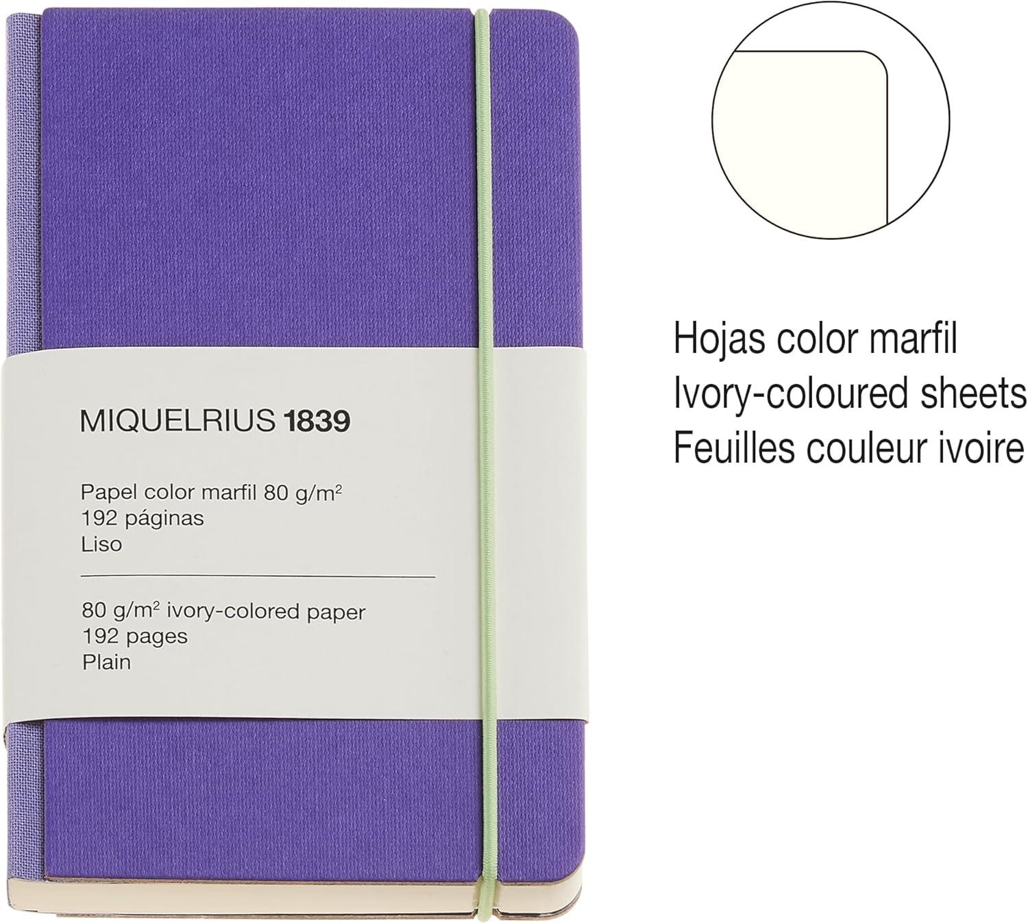 Miquelrius Notebook 1839 - Retro Sert Kapak Çizgisiz Defter Mor
