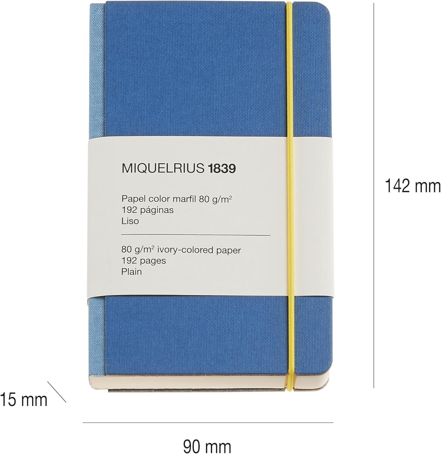 Miquelrius Notebook 1839 - Retro Sert Kapak Çizgisiz Defter Mavi 