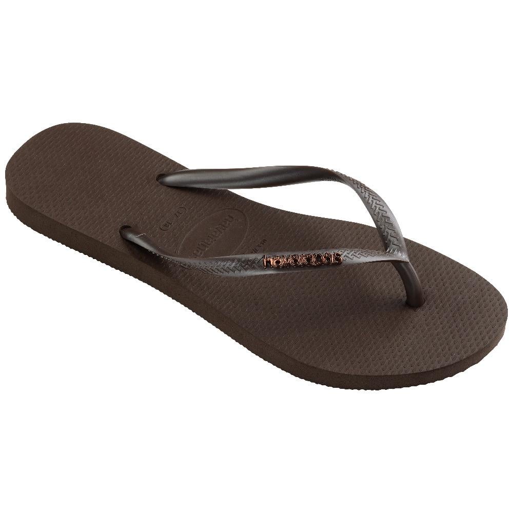 Havaianas Parmakarası Terlik Slim Logo Metallic Dark Brown