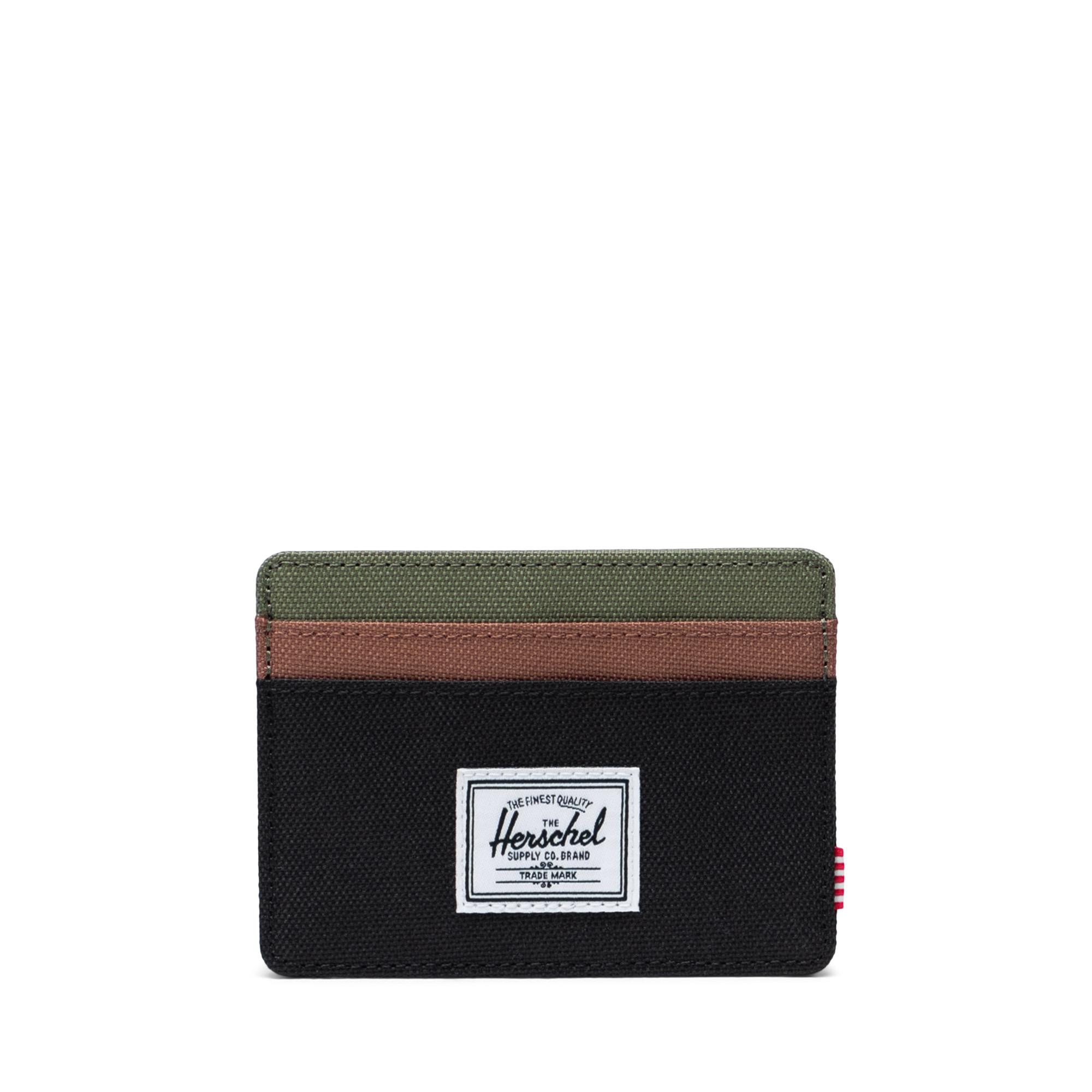 Herschel Kartlık Charlie Cardholder Black/Four Leaf Clvr/Sddle Brn