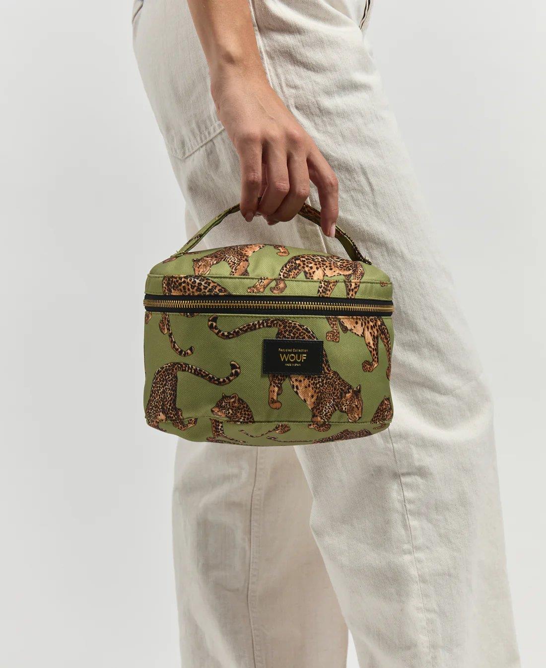 Wouf Makyaj Çantası Vanity Bag Daily Olive Leopard