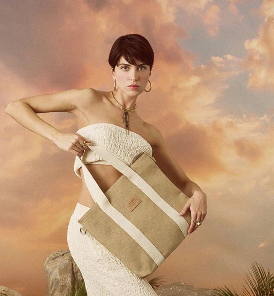 Pupba Omuz Çantası Yaga Large Tote Bag Taba