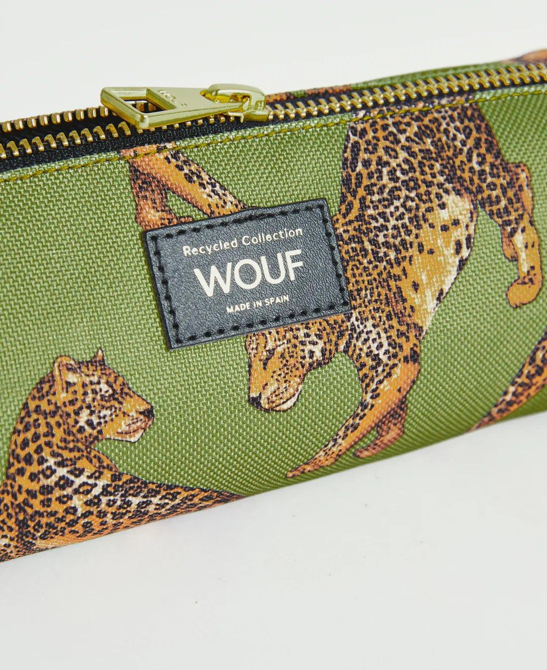 Wouf Kalem Kutusu Pencil Case Daily Olive Leopard