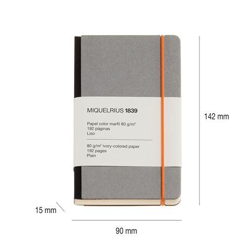 Miquelrius Notebook 1839 - Retro Gri Sert Kapak Çizgisiz Defter