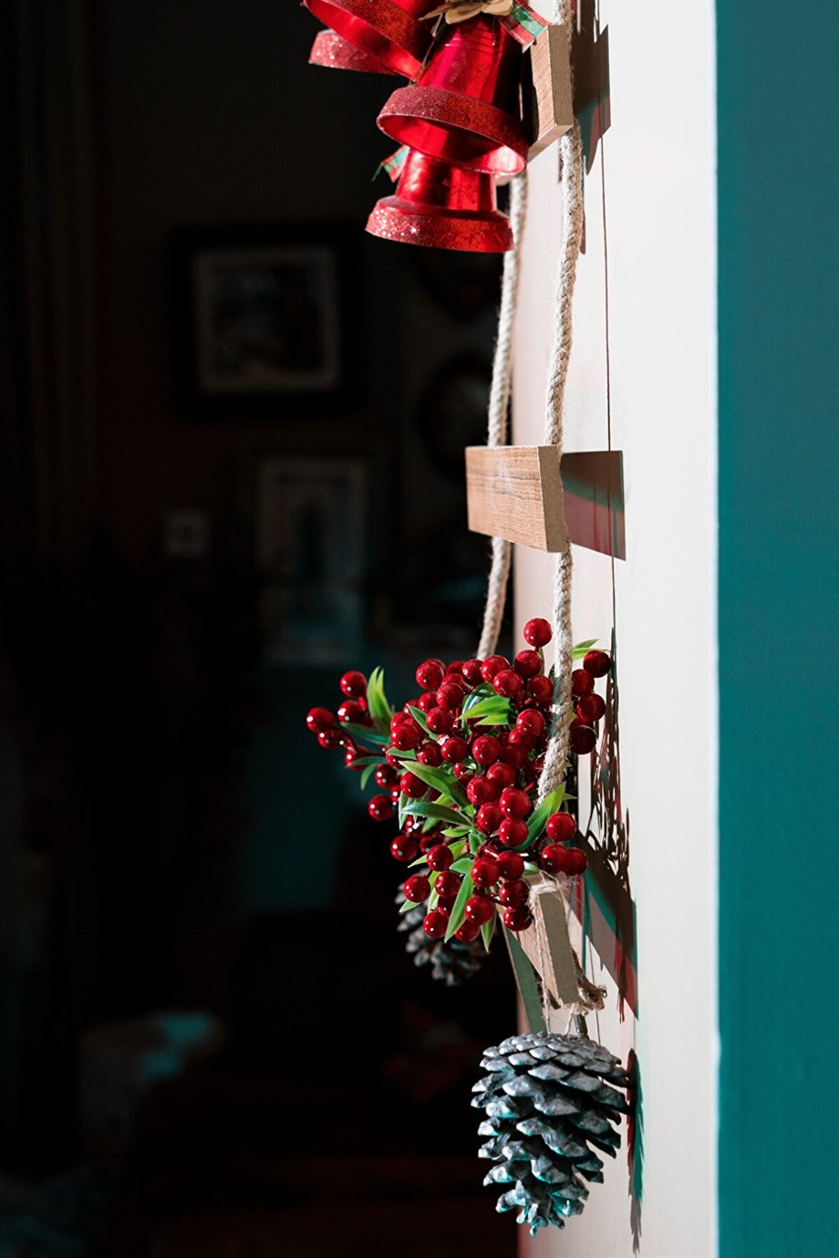 Ahşap Çam Ağacı Halatlı Yeni Yıl Dekoru