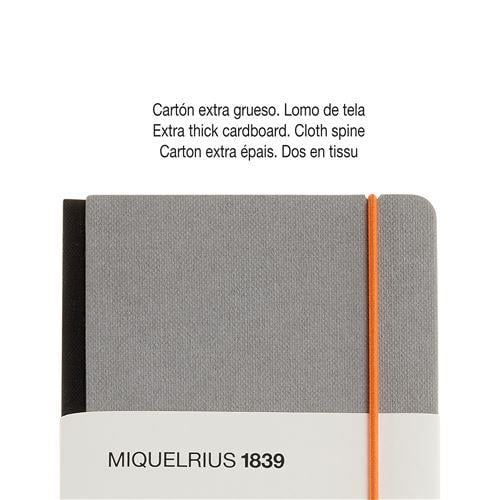 Miquelrius Notebook 1839 - Retro Gri Sert Kapak Çizgisiz Defter