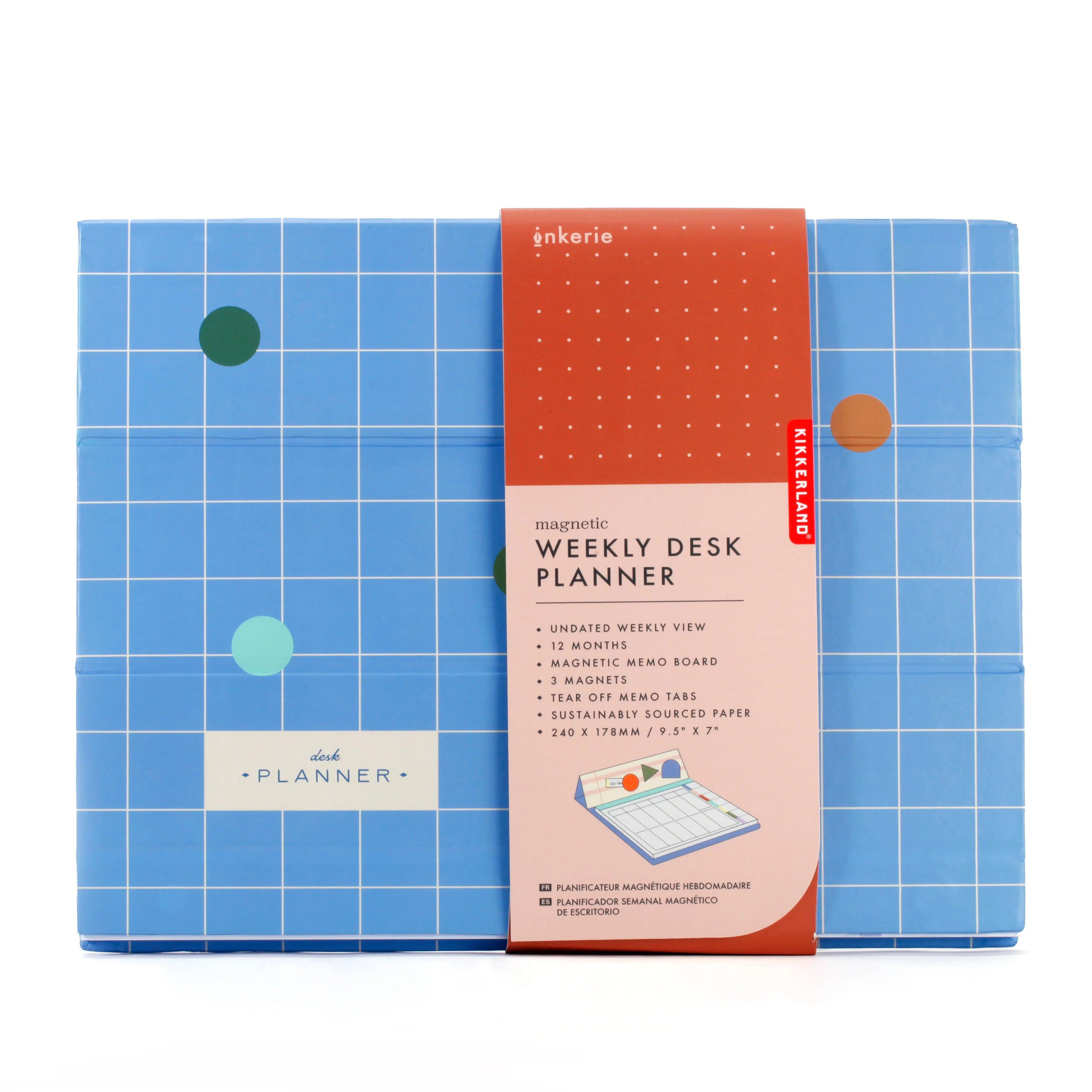 Kikkerland Inkerie Magnetic Weekly Desk Planner-Manyetik Haftalık Masa Planlayıcısı