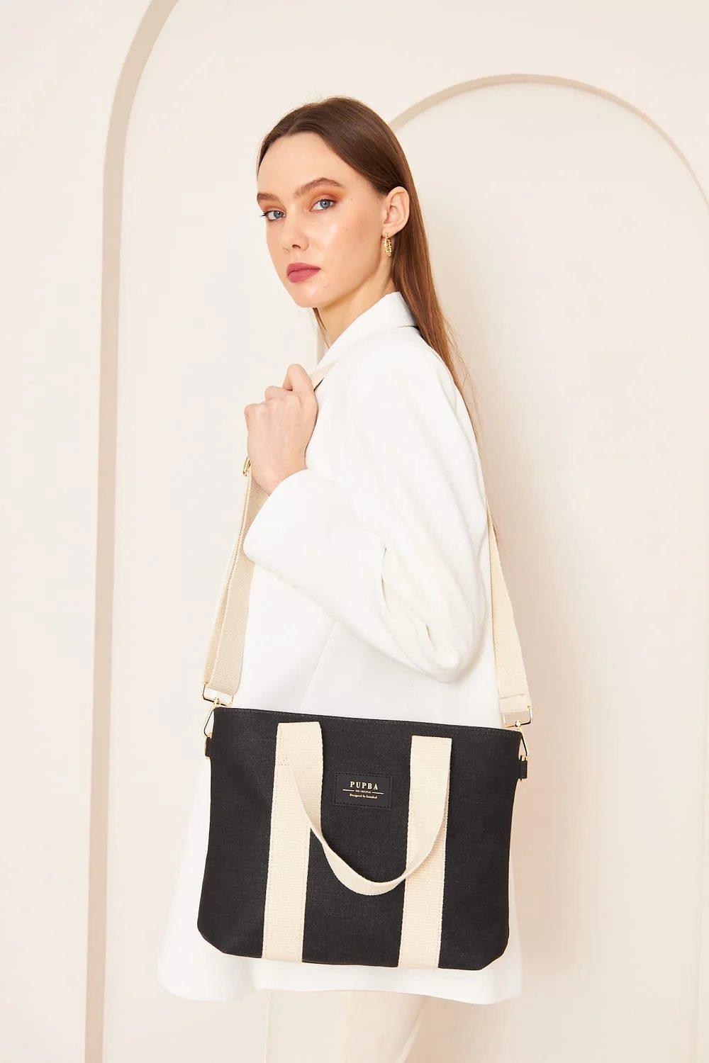 Pupba Omuz Çantası Yaga Tote Bag Siyah