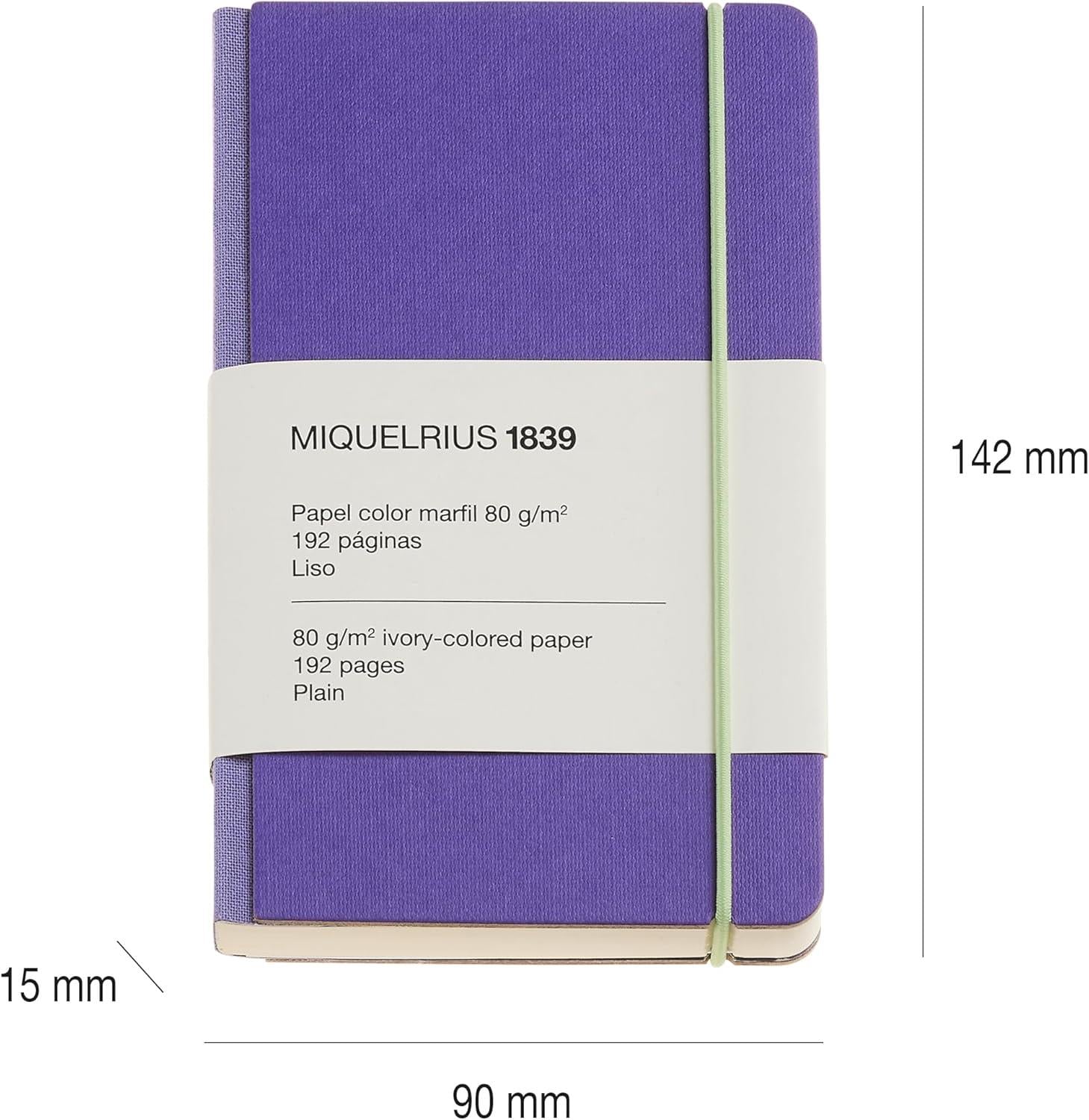 Miquelrius Notebook 1839 - Retro Sert Kapak Çizgisiz Defter Mor