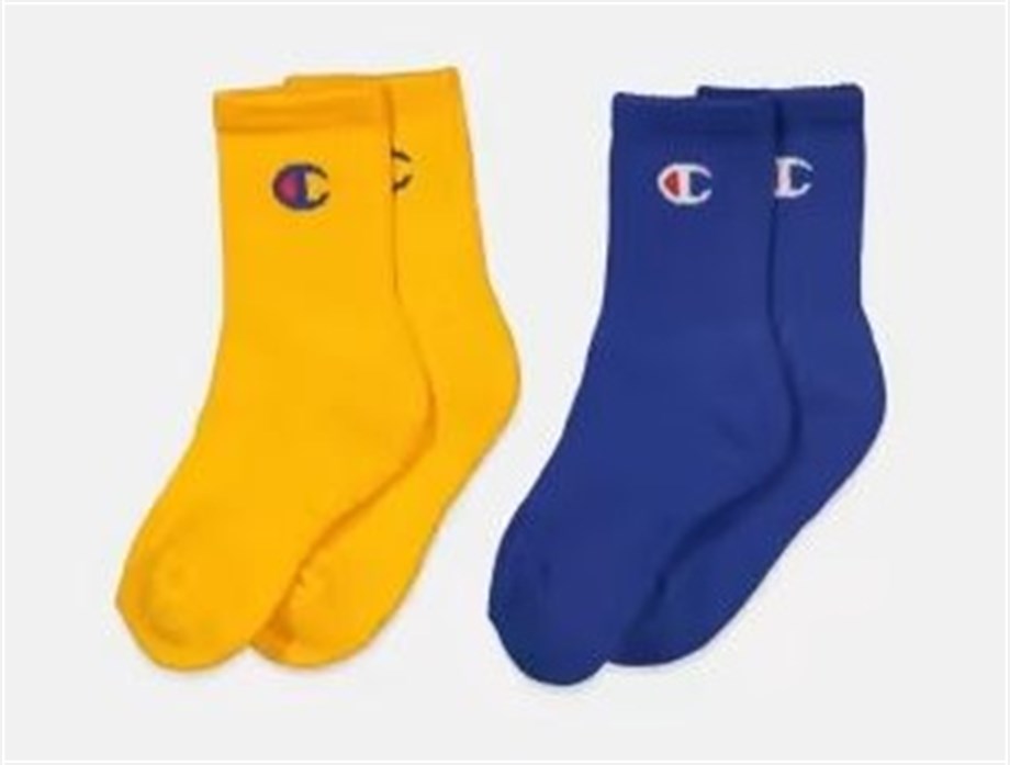 Champion Çocuk Çorap 2'li Set Embroidered Logo Low Cut Socks Sarı/Mavi_CHSOKIBOY2