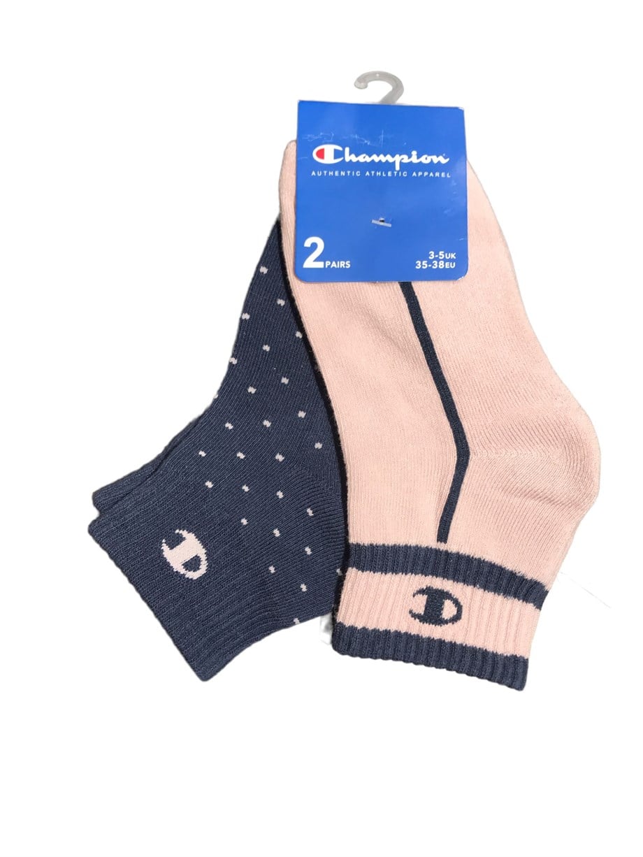 Champion Kısa Çorap 2li Set Performans Lacivert Pembe