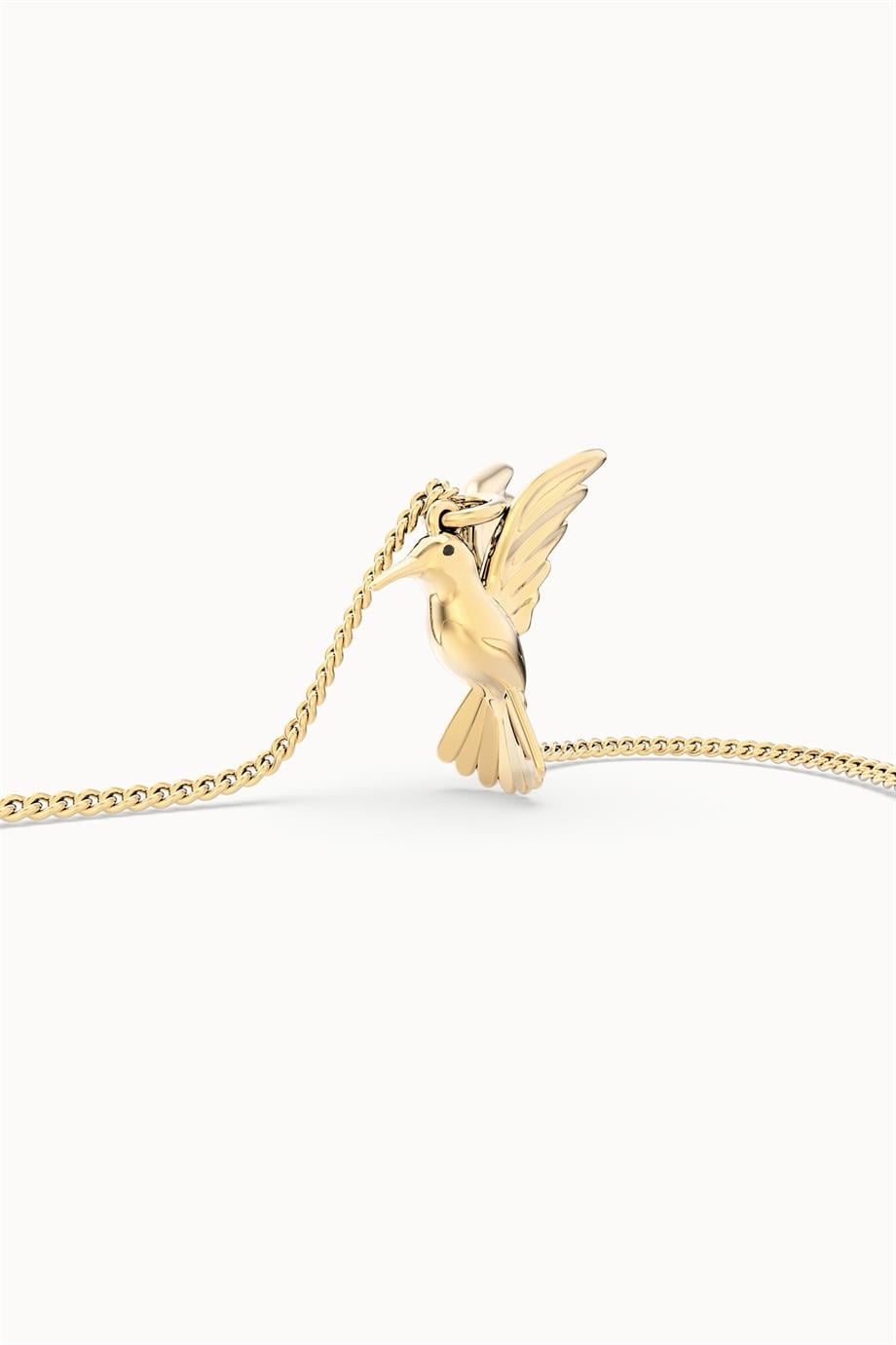 Chocli 18 Ayar Altın Kaplama Kolye Humming Bird